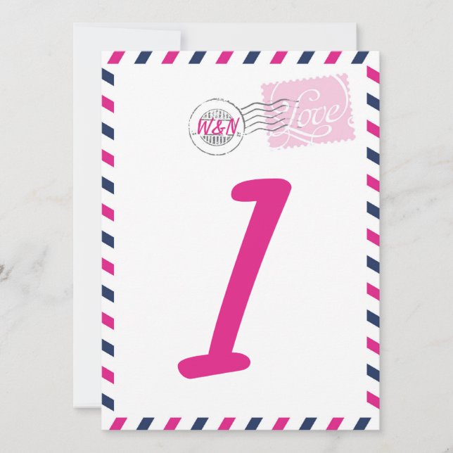 Table Number Card Postal Service Collection (Front)