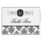 Table Number Cards Black & White Damask Monogram