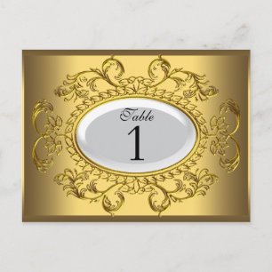 Table Number Cards Royal White Gold