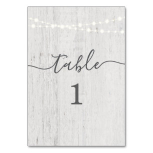 Table Number Cards Rustic Romantic