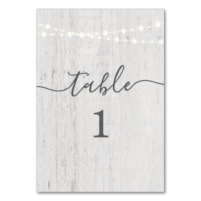Table Number Cards | Rustic Romantic (Front)