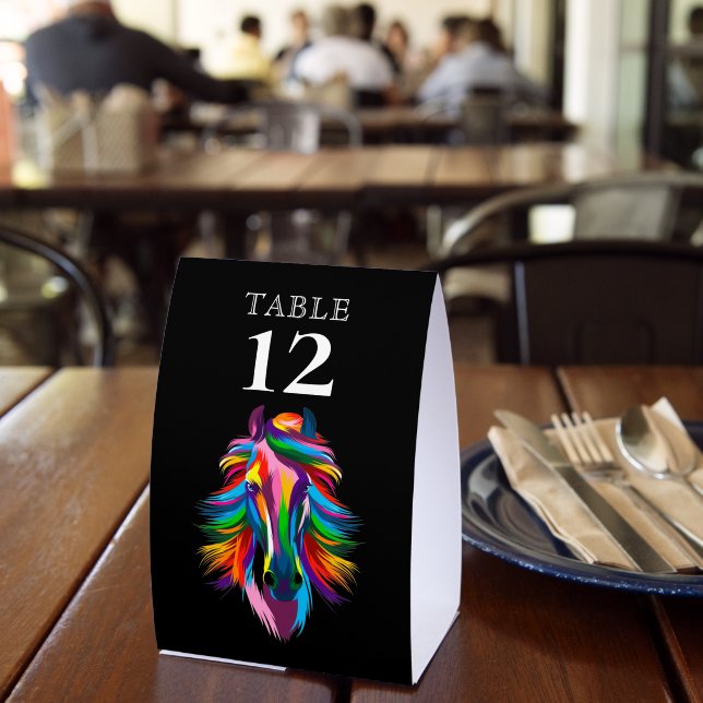 Table Number Colourful Racehorse Black (Insitu(Restaurant))
