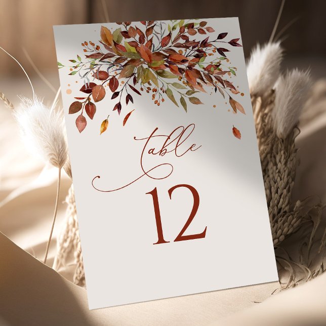 Table Number Fall Watercolor Wedding (Creator Uploaded)
