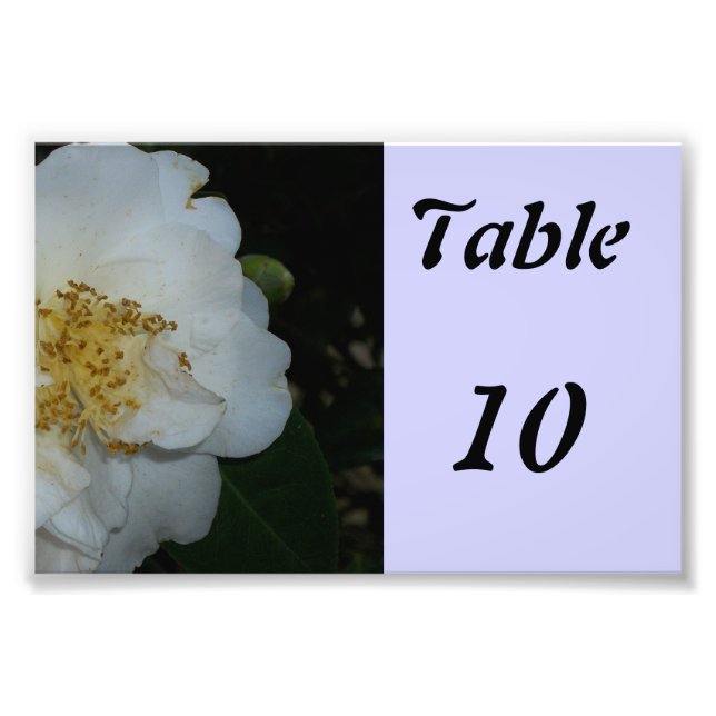 Table Number Flower Photo Print (Front)