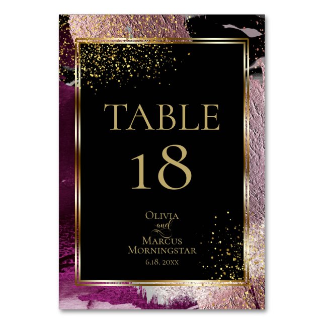 TABLE NUMBER | Gold Black and Cassis Metallic (Front)