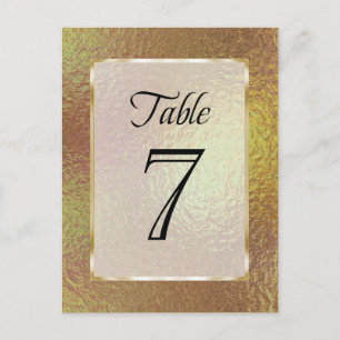 Table Number Gold Faux Foil Postcard