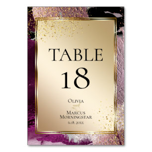 TABLE NUMBER   Gold Merlot Cassis Metallic Strokes