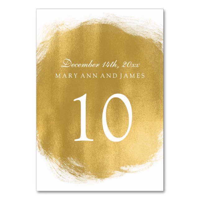 Table Number Gold Paint Look (Front)