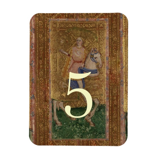 Table Number Knight  Mediaeval Renaissance wedding Magnet (Vertical)
