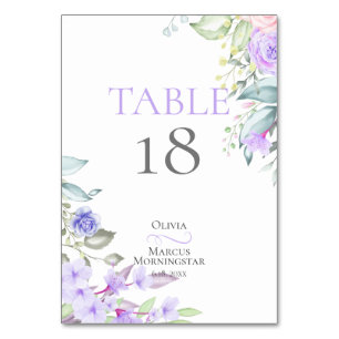 TABLE NUMBER   Lilac Floral Frame