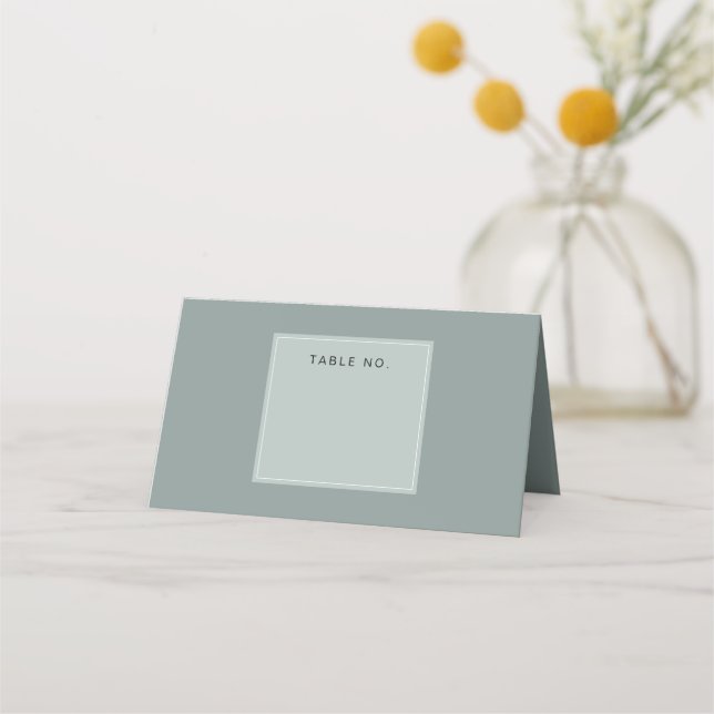 Table Number Minimal Sage Green Place Card (Front)