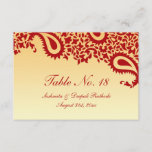 Table Number Paisley Wedding Flat Card<br><div class="desc">This is the matching "Table Numbesr" card of the red elegant Indian style wedding card. All you have to do is change the texts. You can make the texts bigger or smaller by clicking on "Customise it".
((( Here is the whole matching set )))





































 ((( for your convenience )))</div>