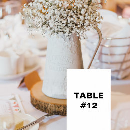 Table Number Party and Reception Card