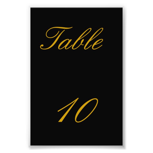Table Number Photo Print (Front)