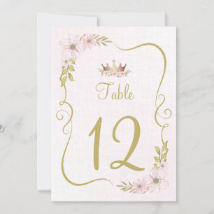 Table number pink princess