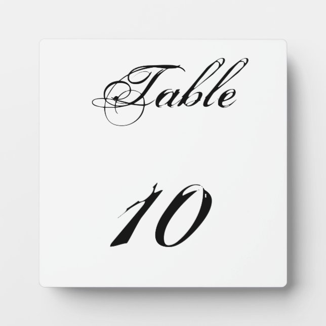 Table Number Plaque (Front)