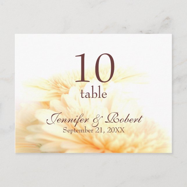 Table Number Postcard (Front)
