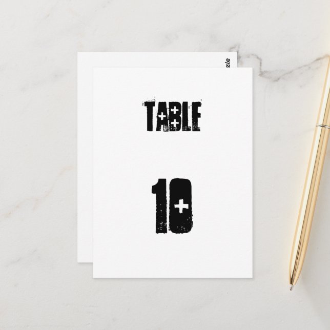 Table Number Postcard (Front/Back In Situ)