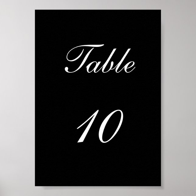 Table Number Poster (Front)