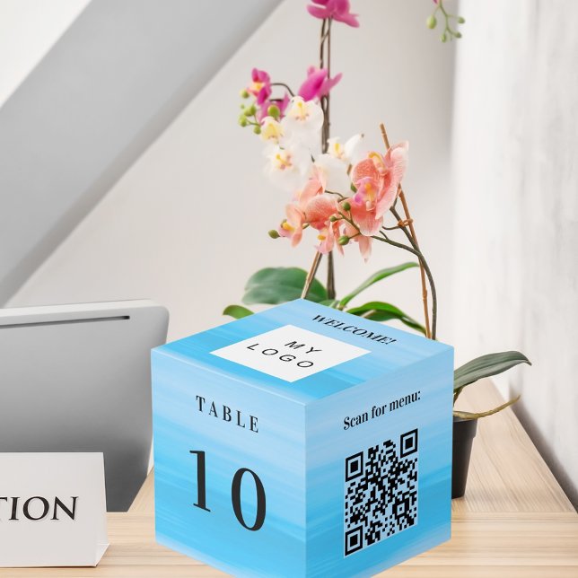 Table number QR code menu beach business logo Cube (Creator Uploaded)