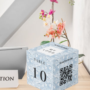 Table number QR code menu business logo seaside Cube