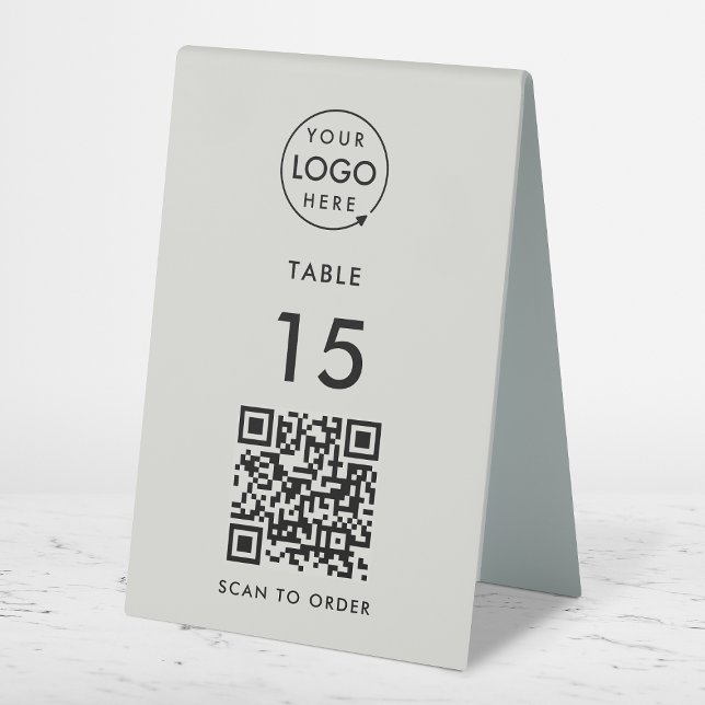 Table Number QR Code Scan to Order Grey Restaurant (Creator Uploaded)