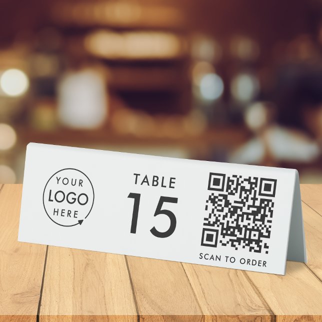 Table Number | Restaurant QR Code Scan to Order  (Interactive "scan to order" QR code table signs for restaurants, bars, cafes & hospitality events.)