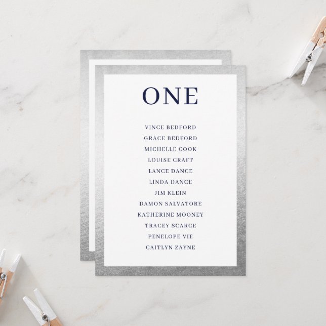 TABLE NUMBER Seating Chart simple black silver (Front/Back In Situ)