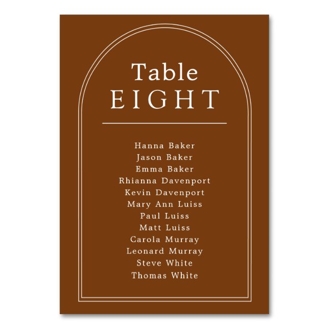 Table number seating chart terracotta arch (Front)