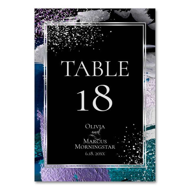 TABLE NUMBER | Silver Metallic Teal Lilac (Front)