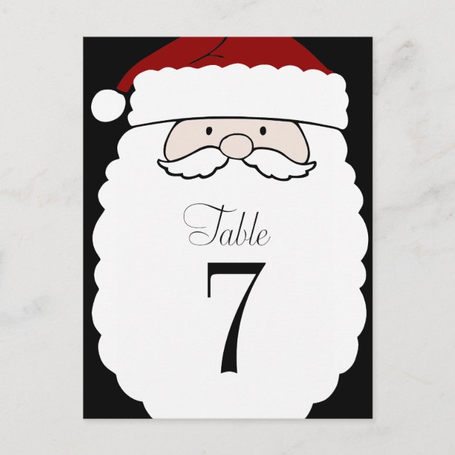 Table Number Simple Santa (Front)