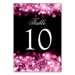 Table Number Sparkling Lights Pink