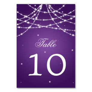 Table Number Sparkling String Purple