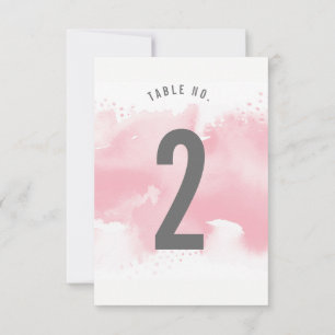 TABLE NUMBER stylish watercolor blush pink grey
