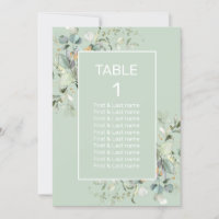   Table Number Succulent Color, Elegant Minimalism