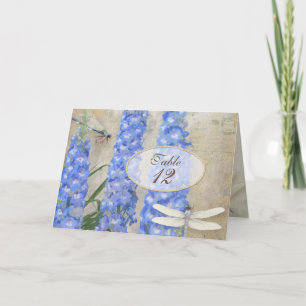 Table Number Tent Card Dragonfly Butterfly Floral