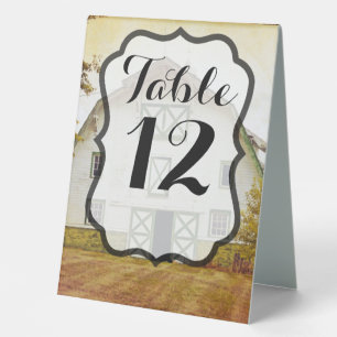 Table Number Tent Card Sunset Barn Country Rustic