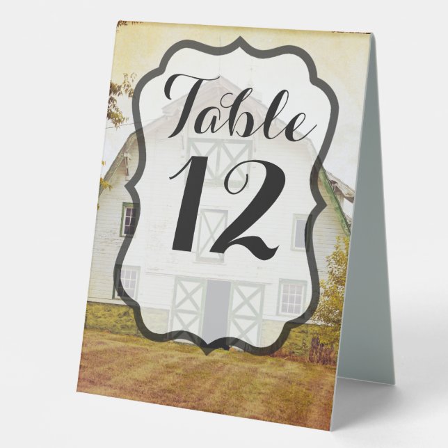 Table Number Tent Card Sunset Barn Country Rustic (Front)