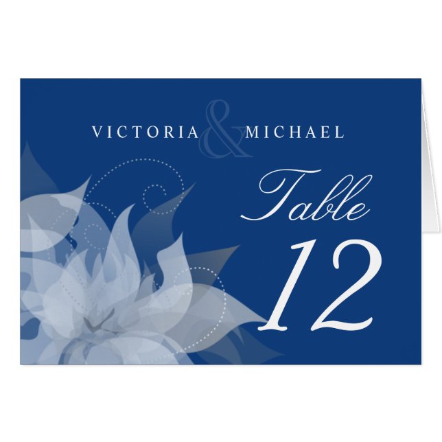 Table Number Wedding Abstract Floral Fold-over (Front Horizontal)