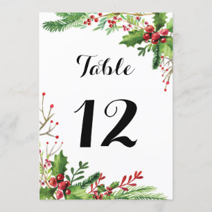 Table number wedding botanical watercolor