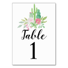 Table Number Wedding Cactus Reception Cards Cacti