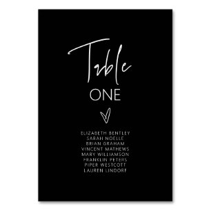 Table Number Wedding Guest Seating Card G400