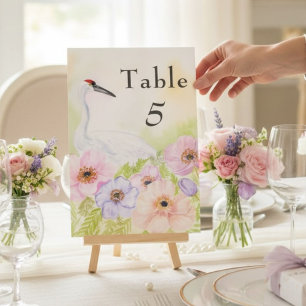 Table Number Whooping Crane Anemones 