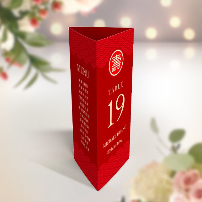 Table Number with Bilingual Chinese Longevity Menu (Creator Uploaded)