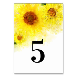 *~* TABLE NUMBER - Yellow Sunflower  Wedding