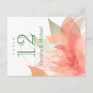 Table Numbers - Abstract Floral - Orange Ice Postcard