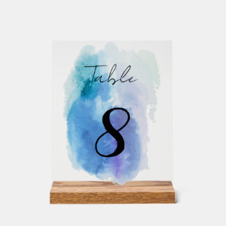 table numbers acrylic sign
