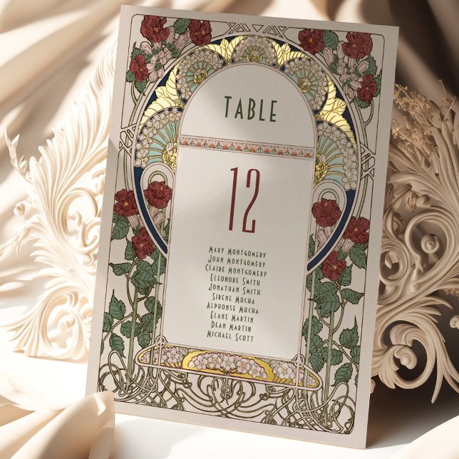 Table Numbers Bougainvillea Burgundy Gold Wedding (Creator Uploaded)
