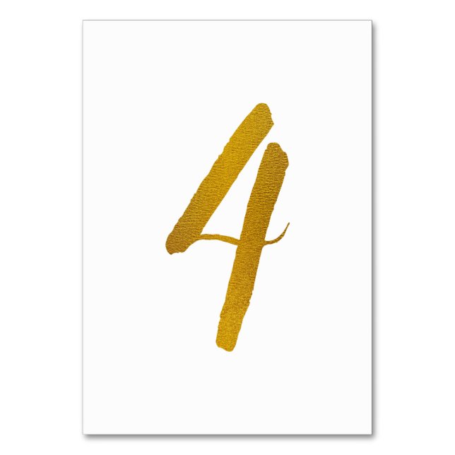 Table Numbers - Casual Brush Script Typography - 4 (Front)