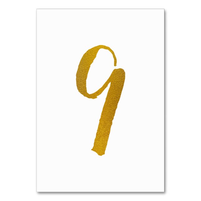 Table Numbers - Casual Brush Script Typography - 9 (Front)
